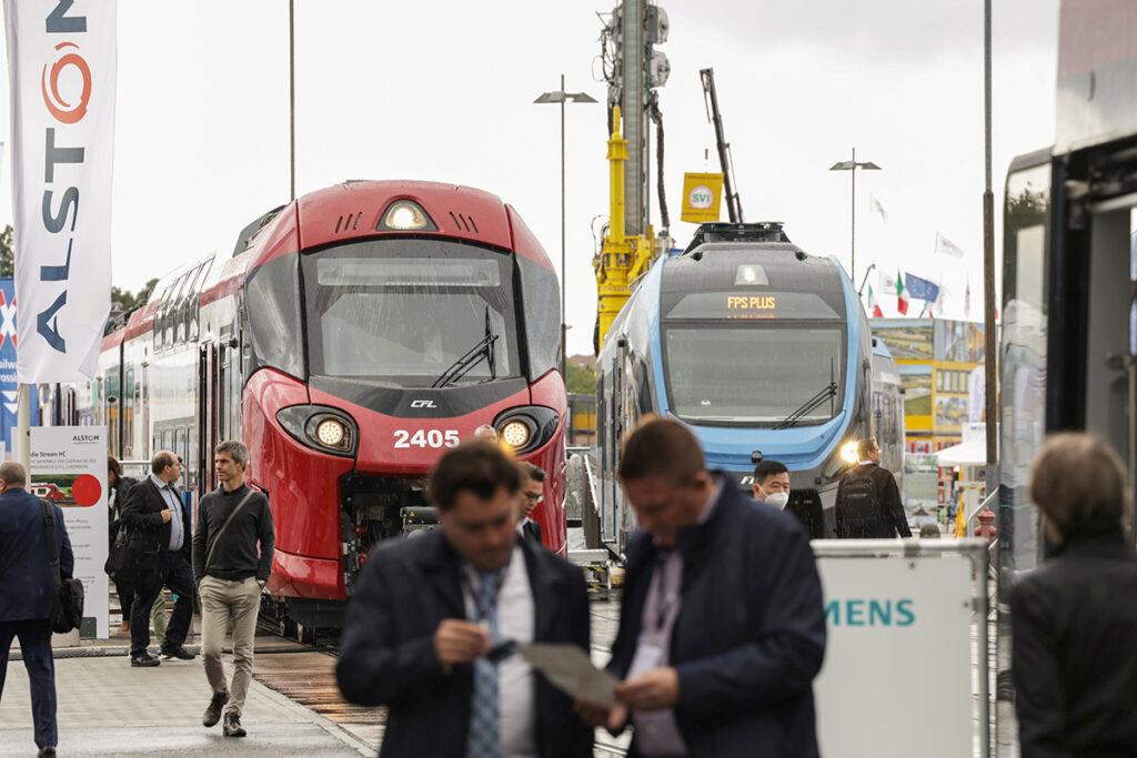 Auf dem Freigelände der InnoTrans 2024 werden wieder viele Triebzüge, Lokomotiven und Waggons zu erleben sein.