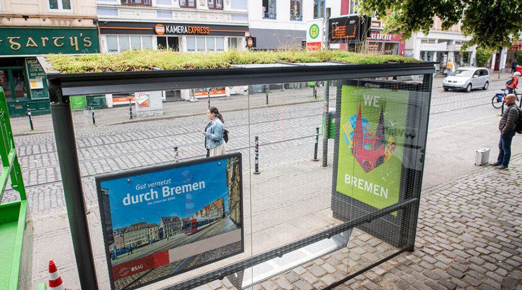 Bremen: Grüne Haltestellen-Dächer