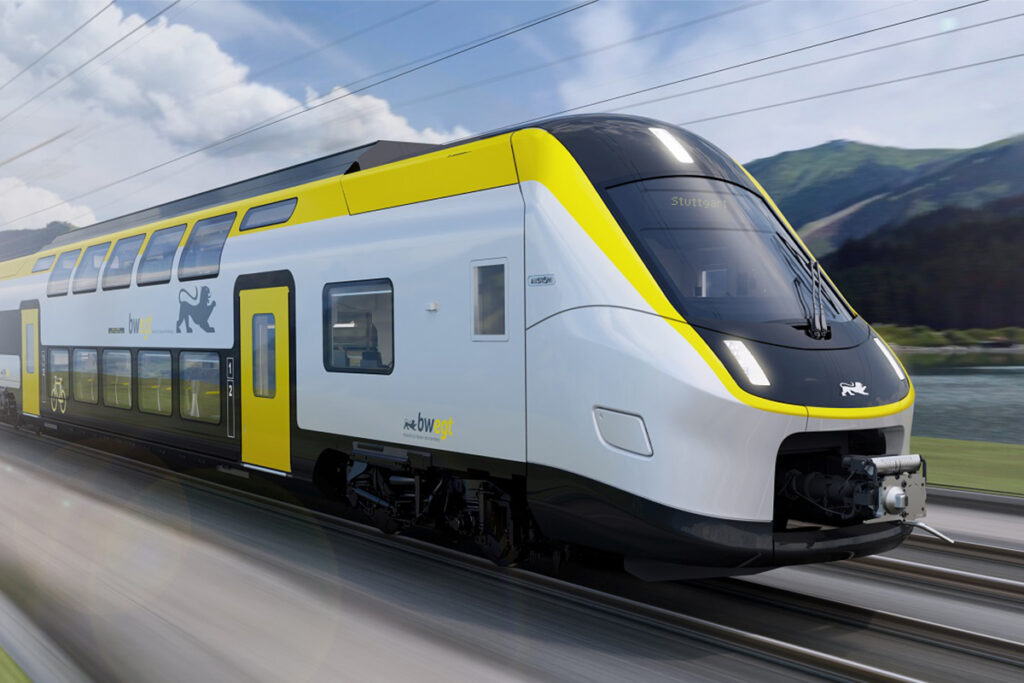 Darstellung eines Doppelstockzuges.