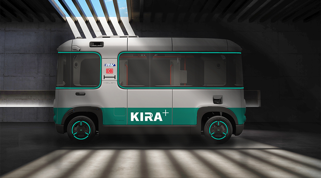 Visualisierung eines autonomen Shuttles.